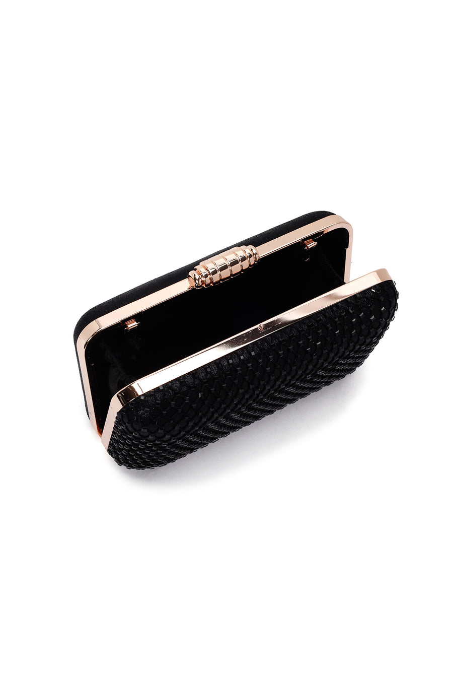 Women's Black Long Chain Strap Stone Cross Bag