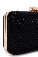 Women's Black Long Chain Strap Stone Cross Bag | Derimod