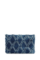 Women's Blue Jean Long Chain Strap Clutch Bag | Derimod