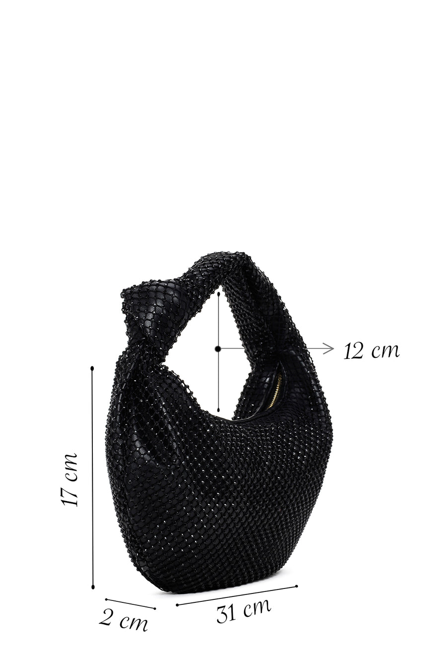Women's Black Stone Handbag
