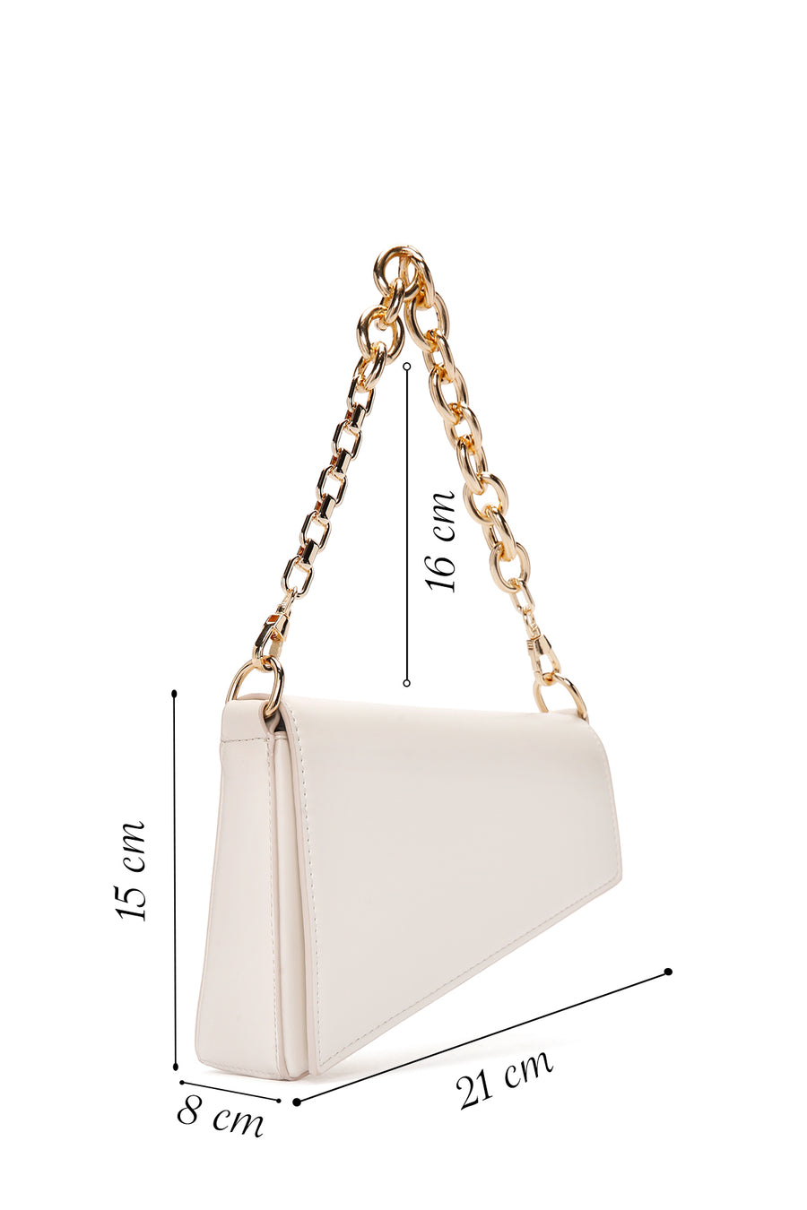 Women's Cream Chain Strap Shoulder Bag