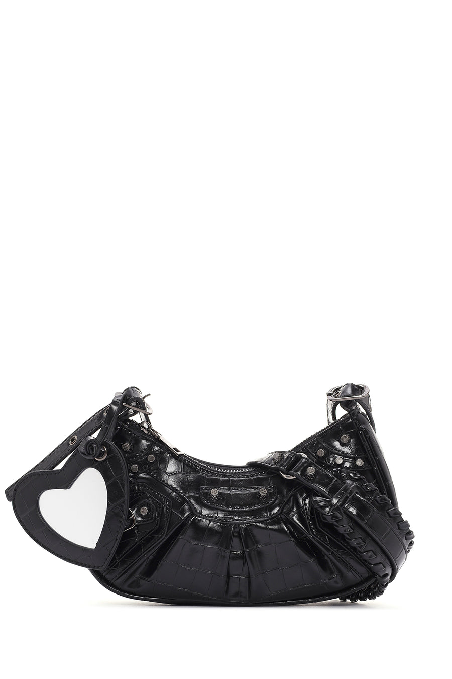 Women's Black Long Strap Crocodile Patterned Shoulder Bag 24SBD2934E3 | Derimod