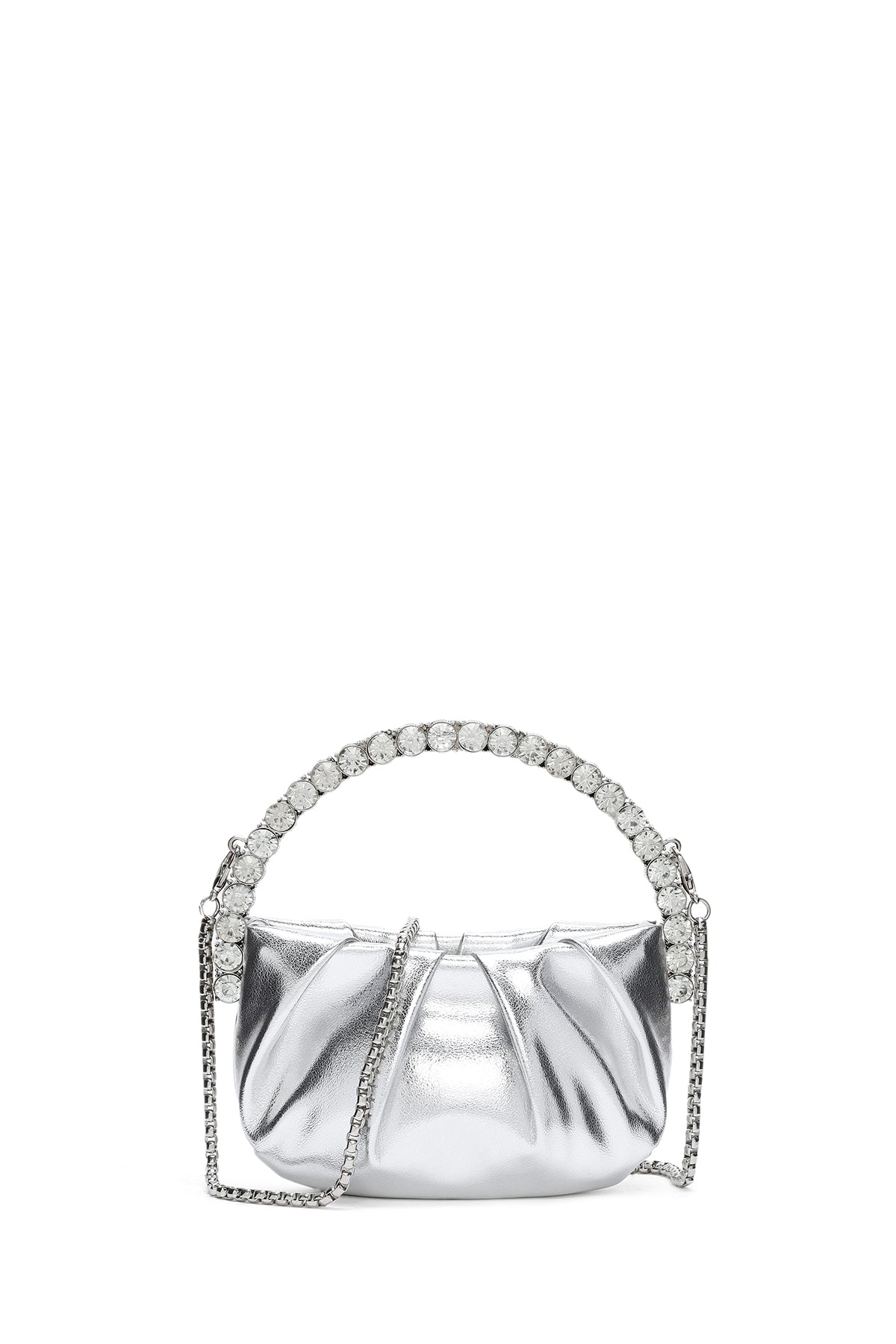 Kadın Gümüş Uzun Askılı Metalik Abiye Çapraz Çanta 24SBD295032 | Derimod