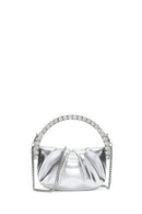 Kadın Gümüş Uzun Askılı Metalik Abiye Çapraz Çanta | Derimod