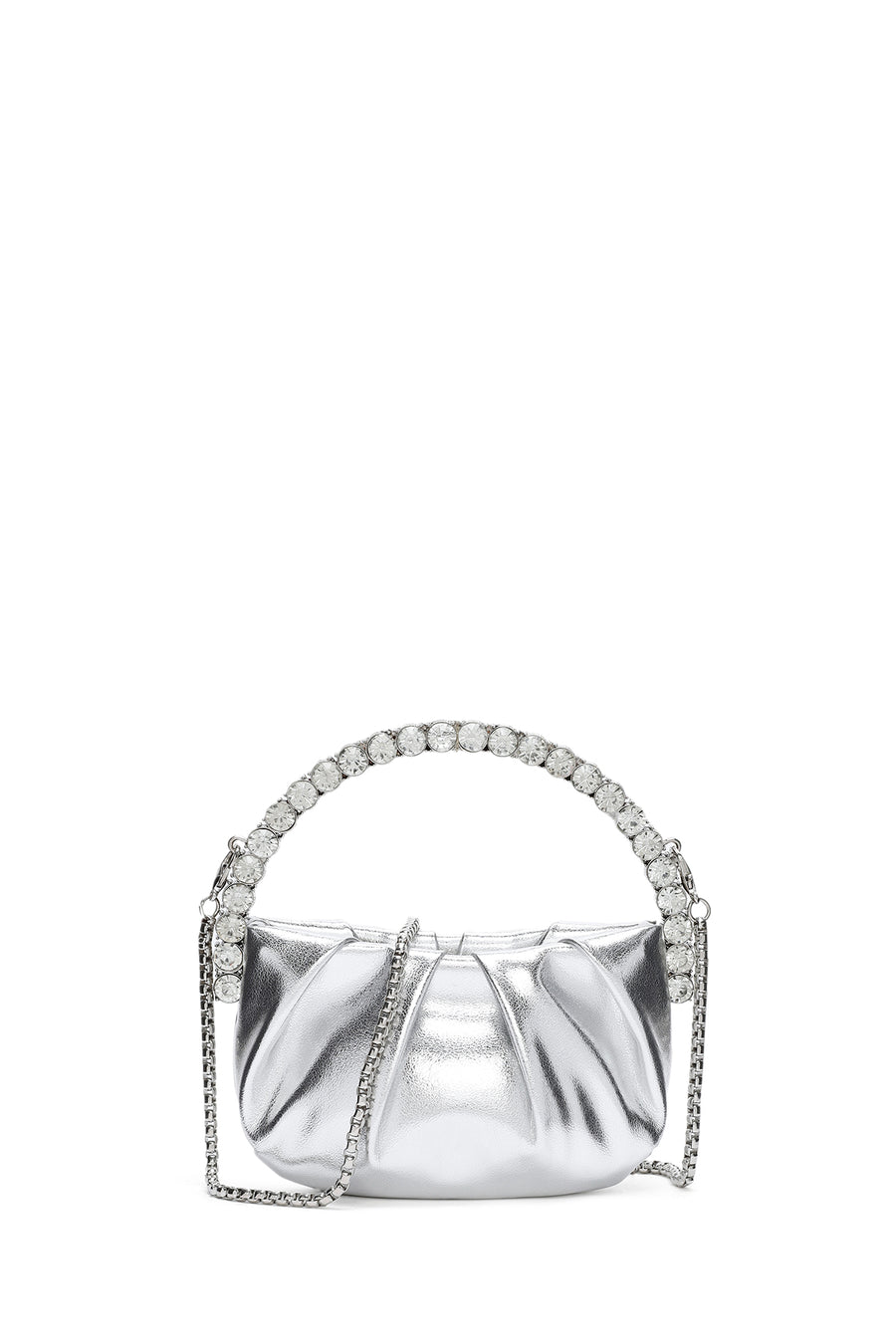 Women's Silver Long Strap Metallic Evening Crossbody Bag 24SBD295032 | Derimod