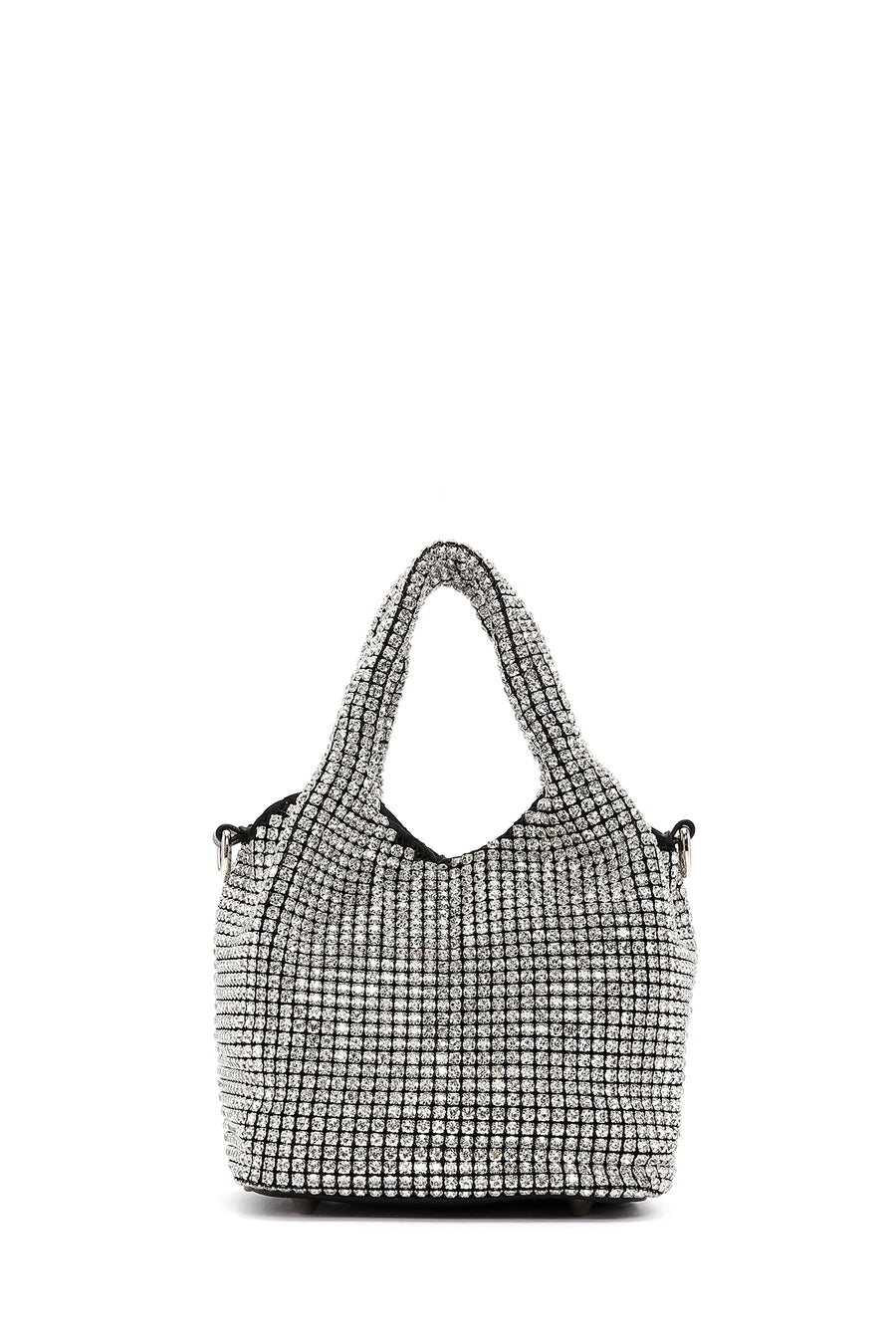 Women's Silver Long Chain Strap Stone Cross Bag