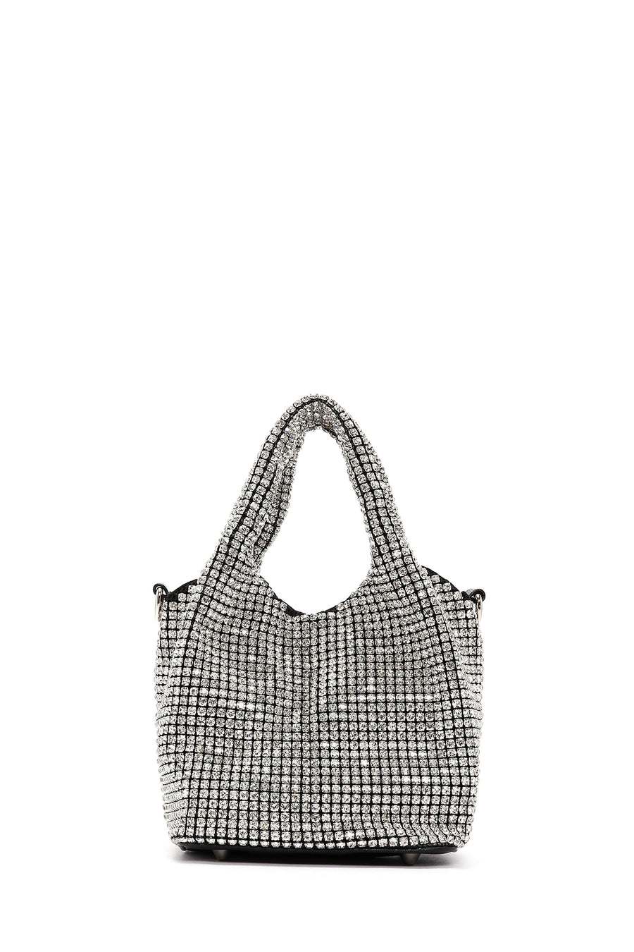 Women's Silver Long Chain Strap Stone Cross Bag