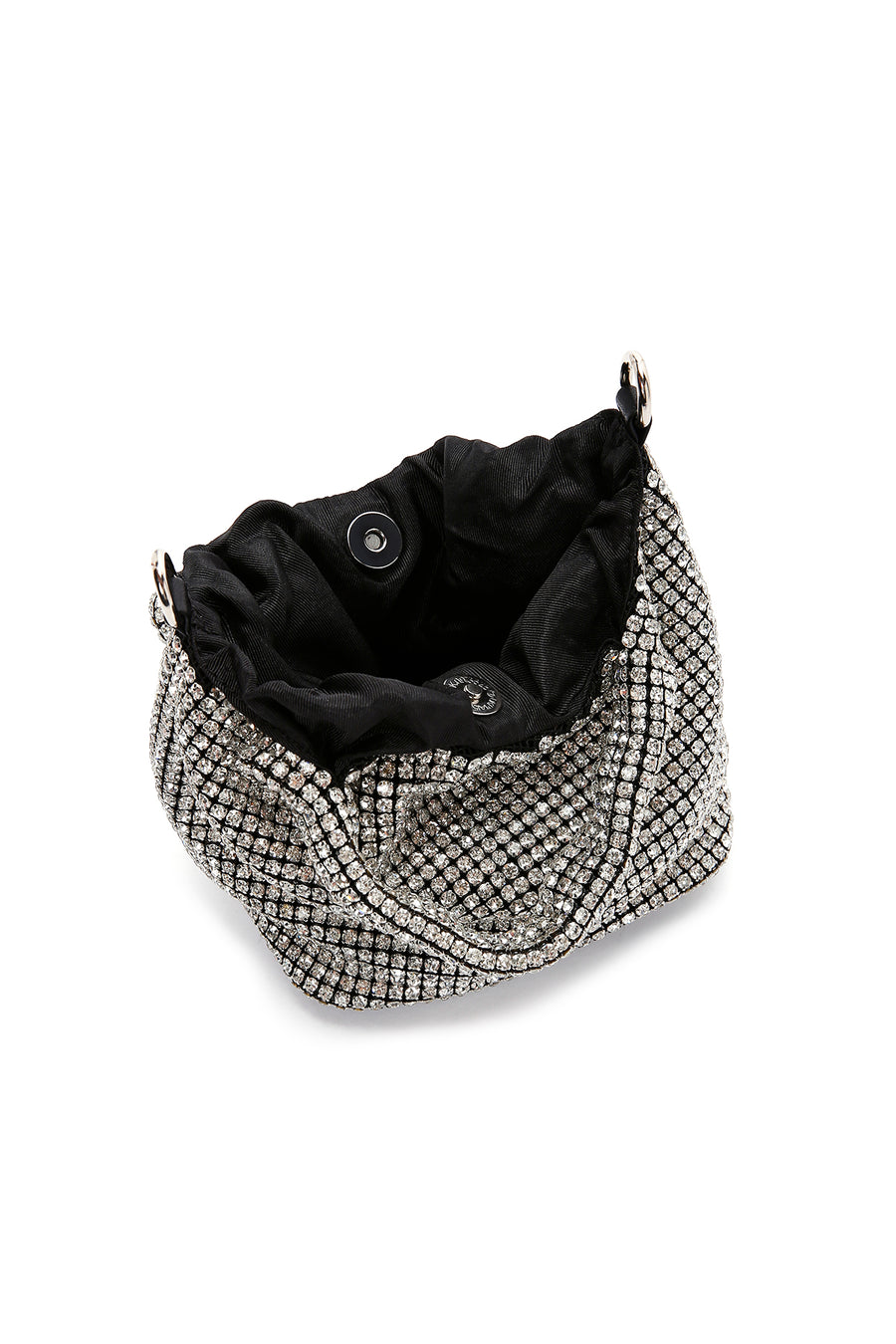 Women's Silver Long Chain Strap Stone Cross Bag