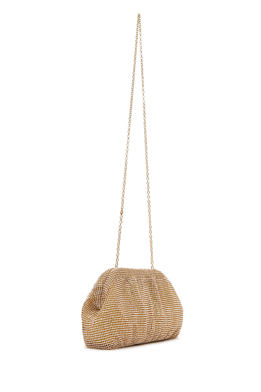 Women's Gold Long Chain Strap Stone Cross Bag