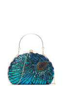 Kadın Mavi Uzun Zincir Askılı Pullu Çapraz Çanta | Derimod