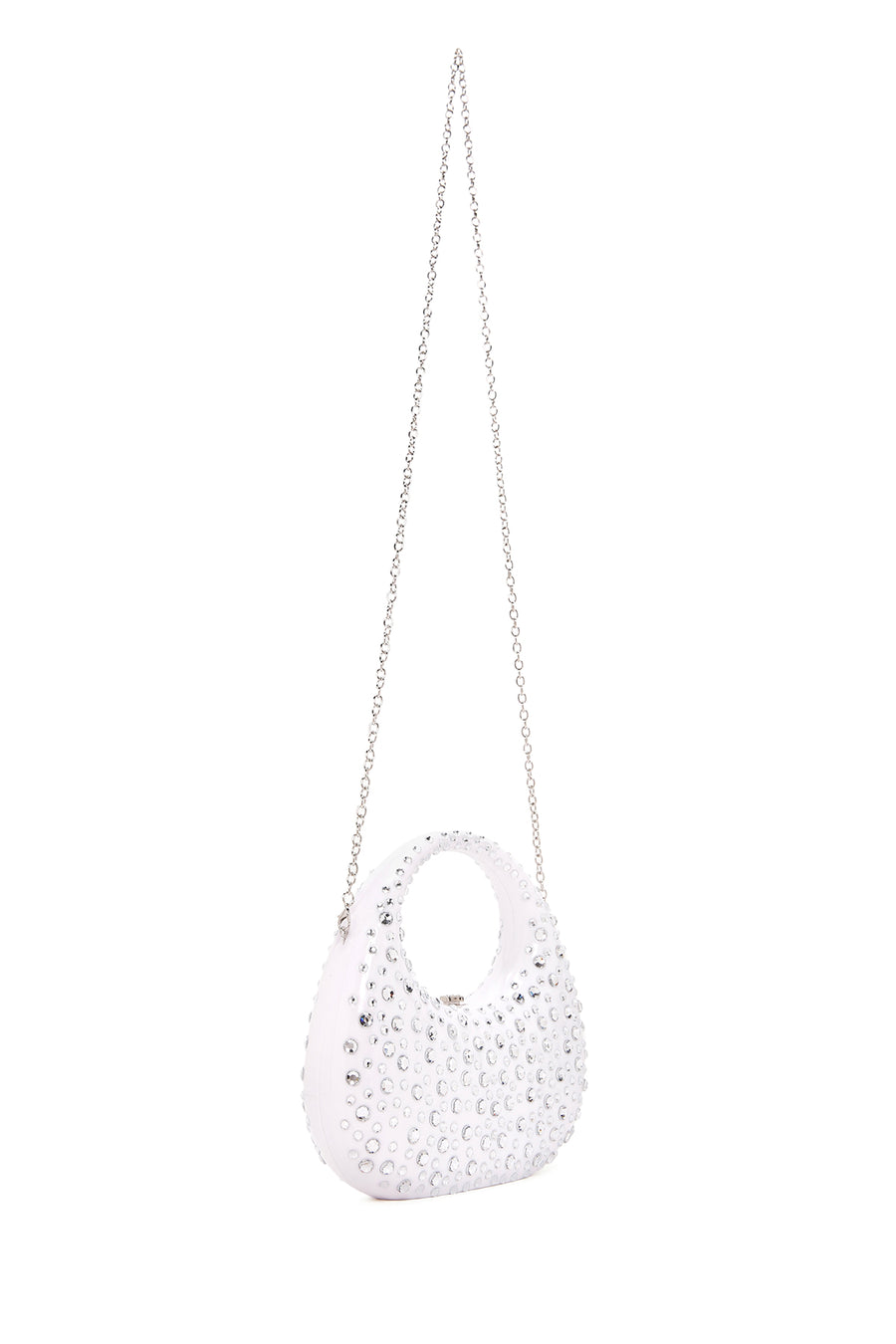 Women's White Stone Box Handbag