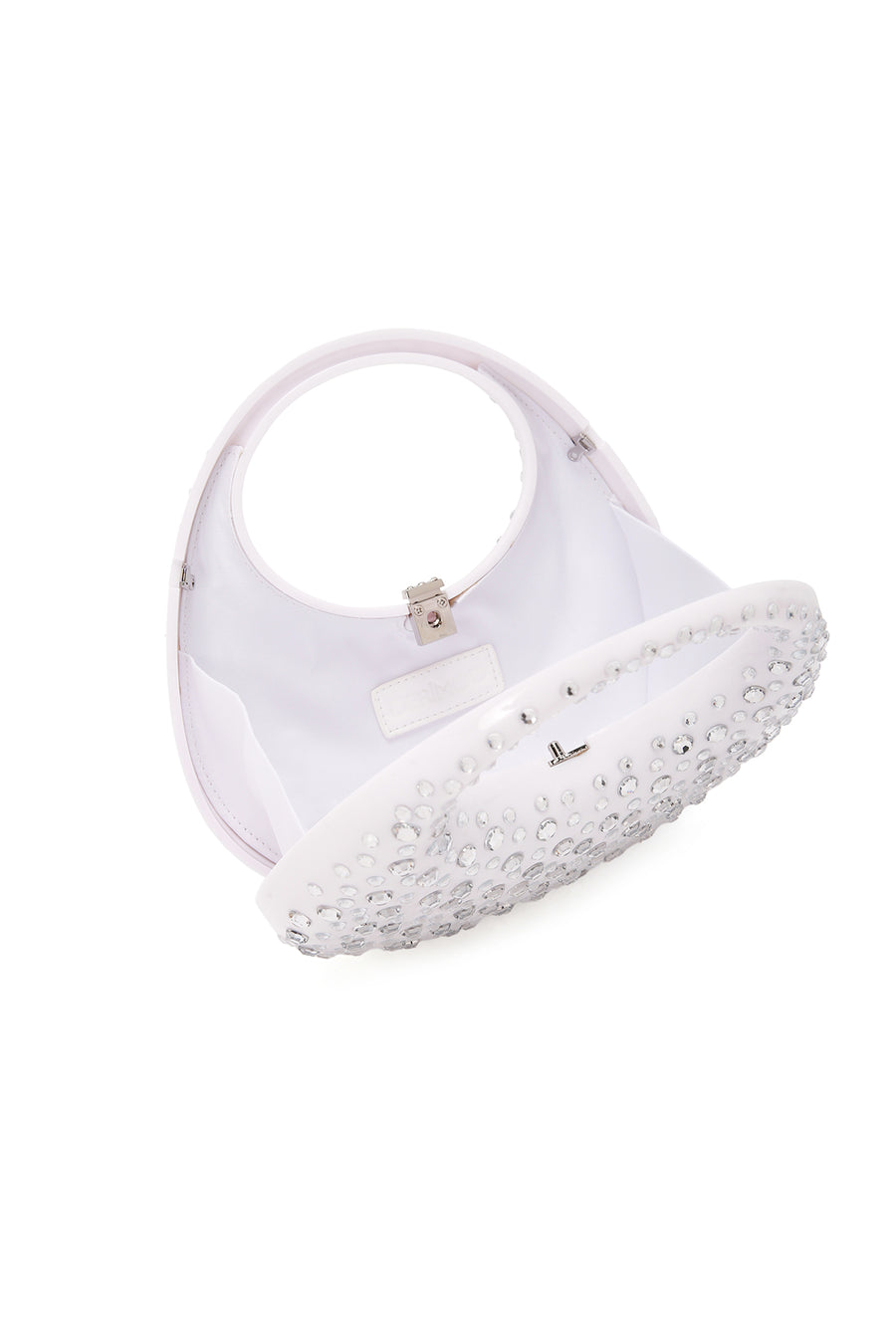 Women's White Stone Box Handbag