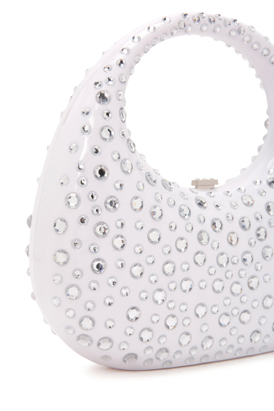 Women's White Stone Box Handbag