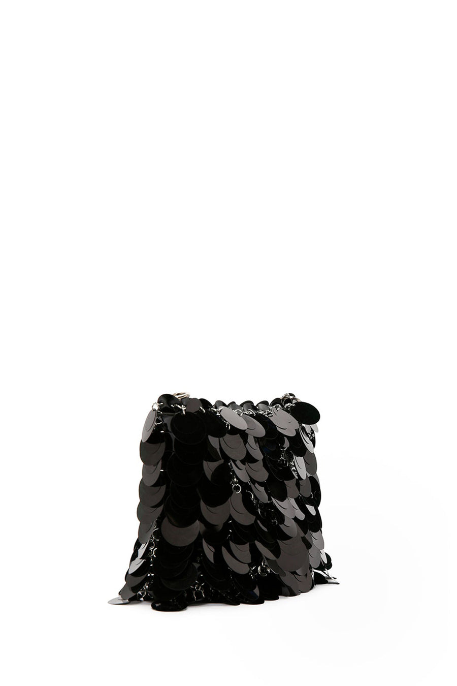 Women's Black Long Chain Strap Sequin Cross Bag