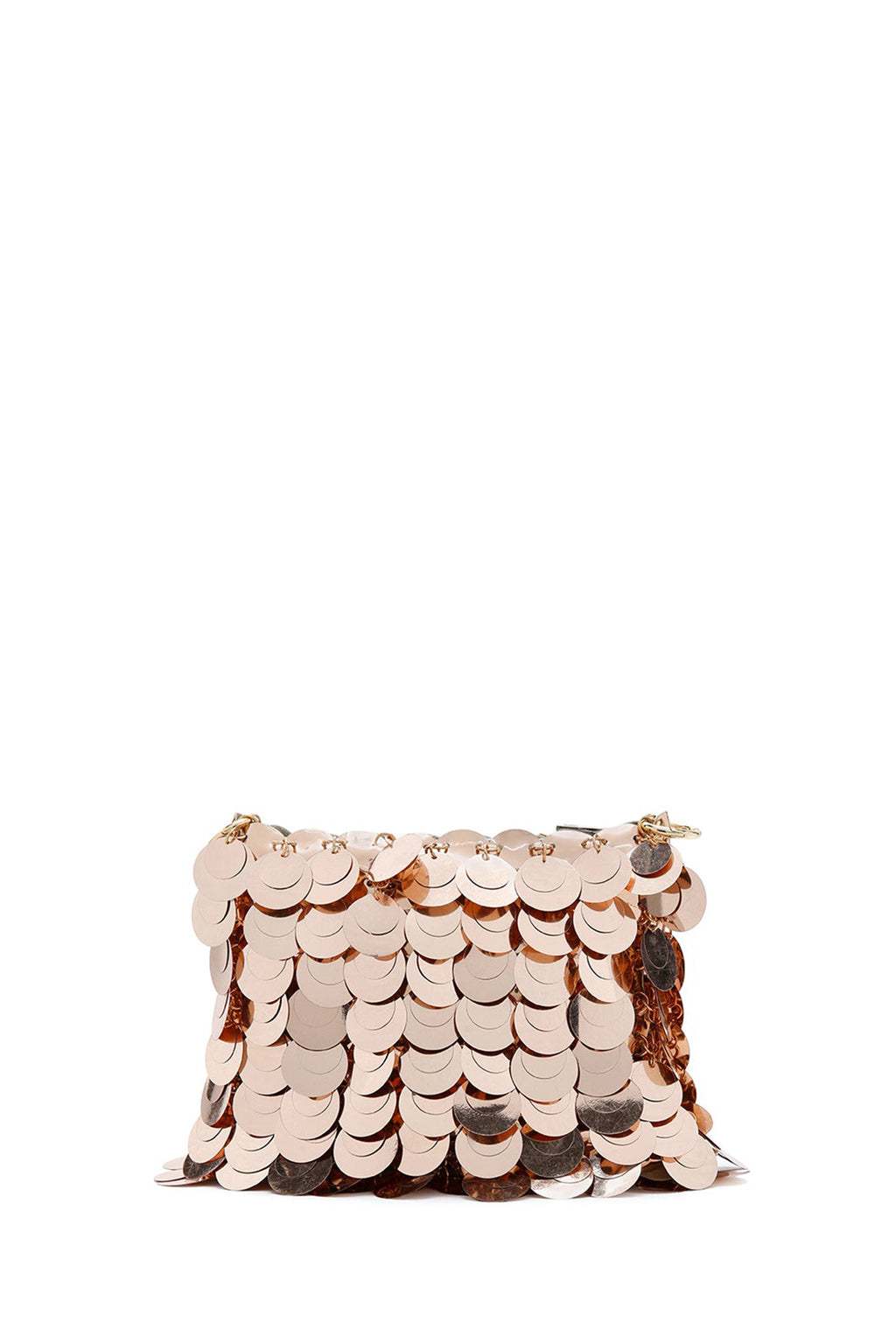 Kadın Altın Uzun Zincir Askılı Pullu Çapraz Çanta
