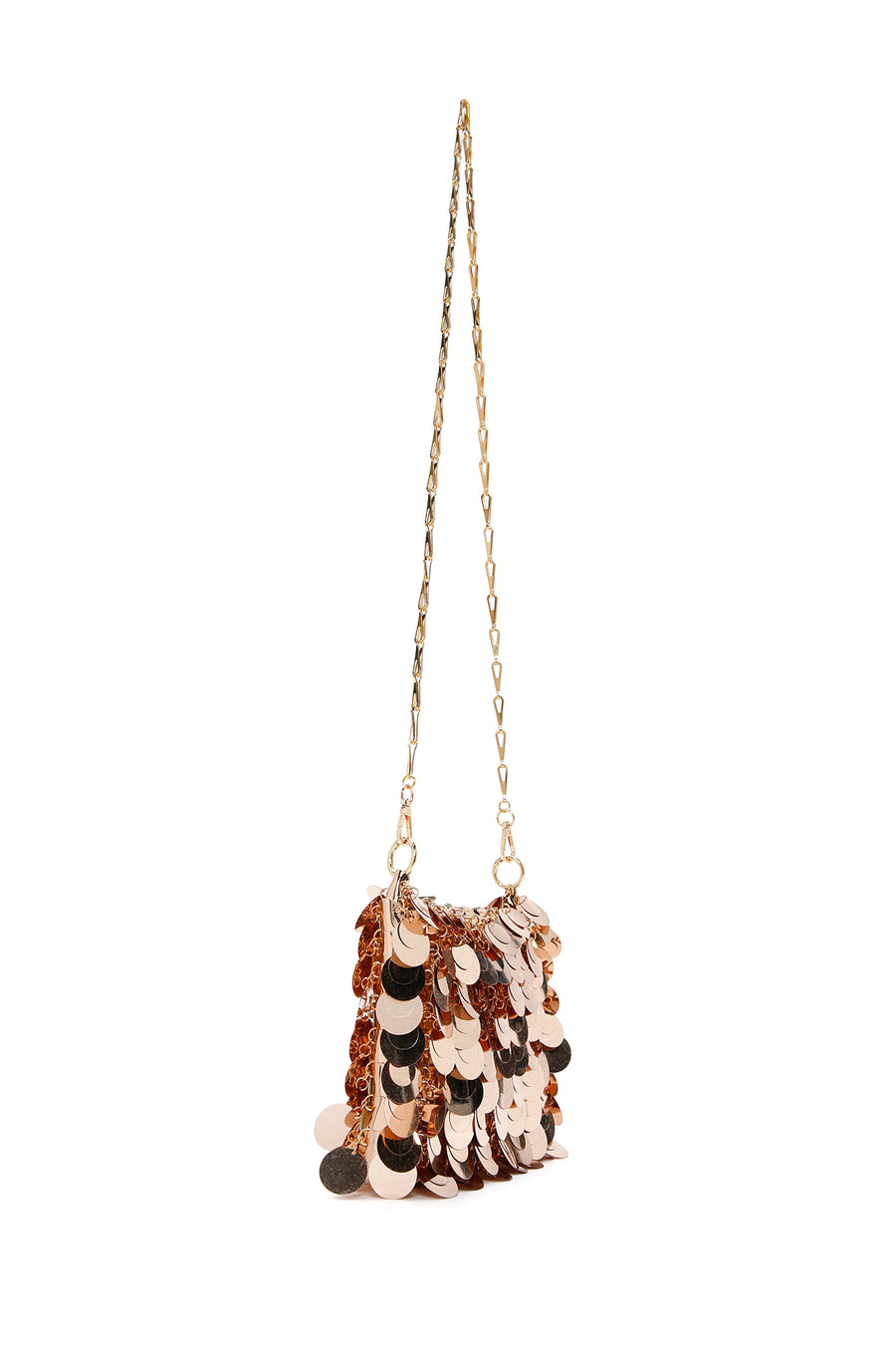 Women's Gold Long Chain Strap Sequin Crossbody Bag