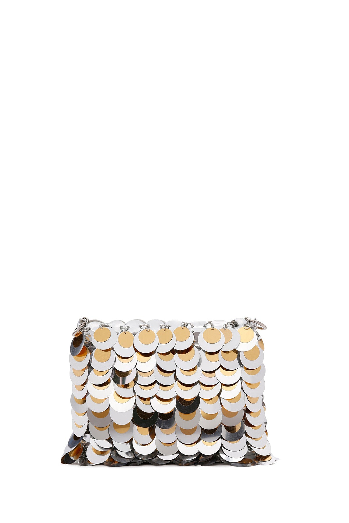 Kadın Gümüş Uzun Zincir Askılı Pullu Çapraz Çanta