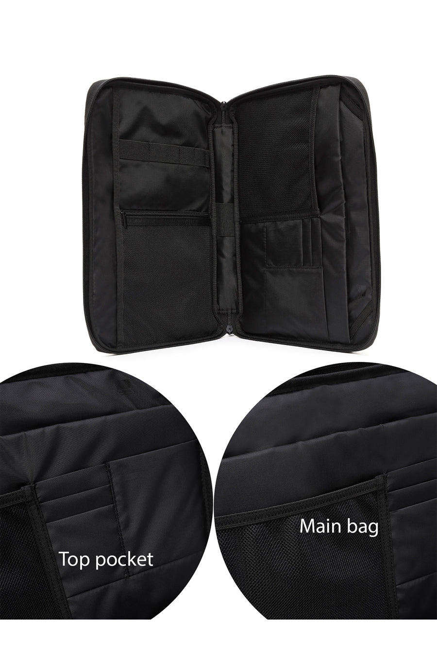 D-Pack Men's Black Fabric Laptop Bag