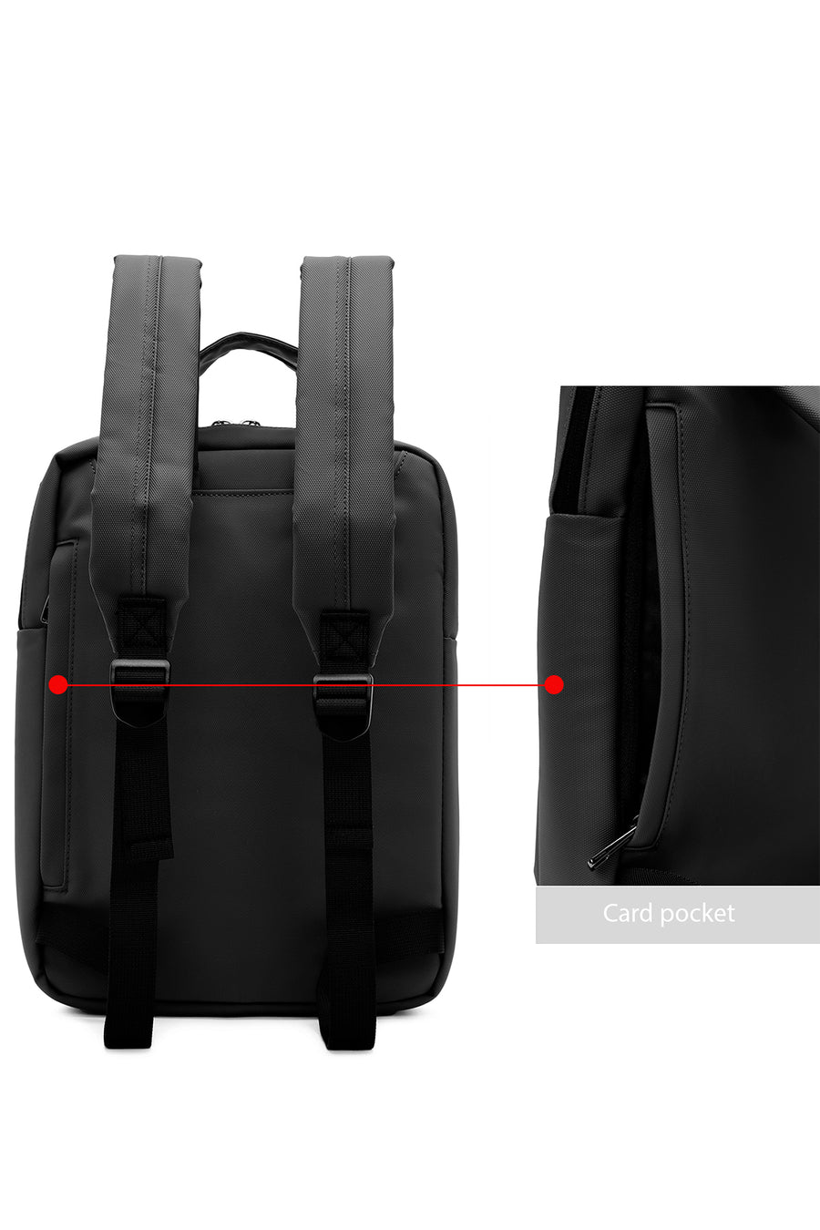 D-Pack Unisex Black Fabric Backpack