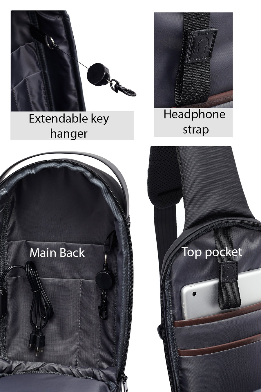 D-Pack Erkek Siyah Teknolojik Kumaş Çapraz Çanta