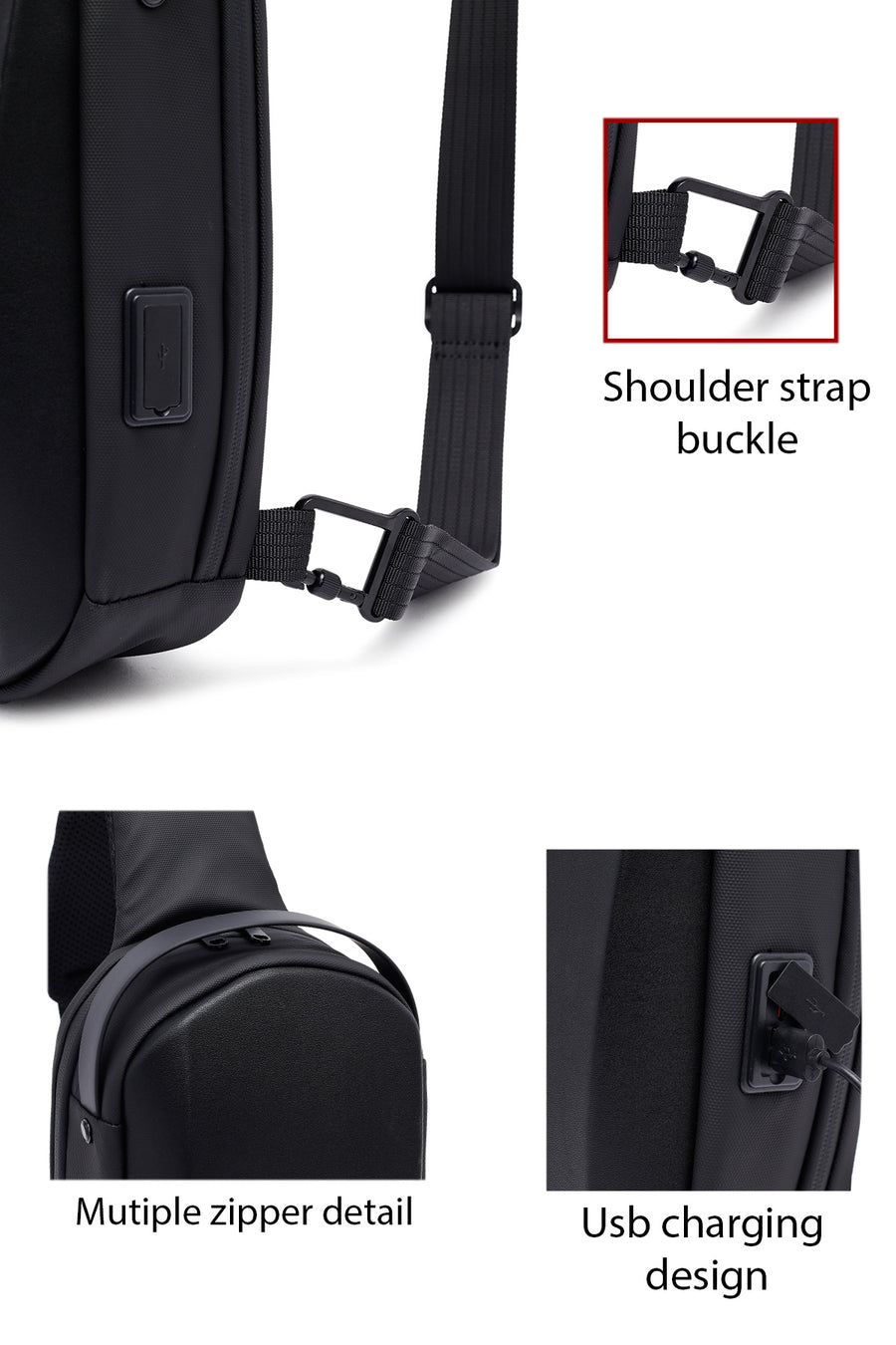 D-Pack Erkek Siyah Teknolojik Kumaş Çapraz Çanta