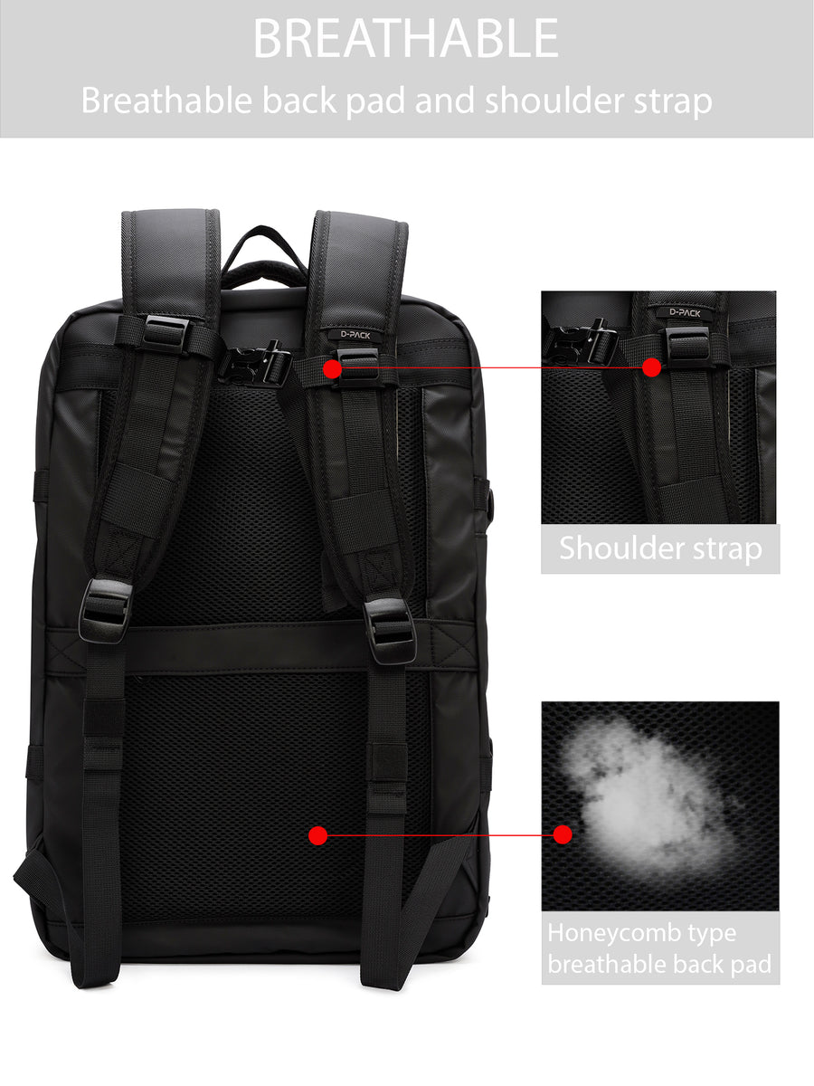 D-Pack Unisex Siyah Teknolojik Kumaş Sırt Çantası