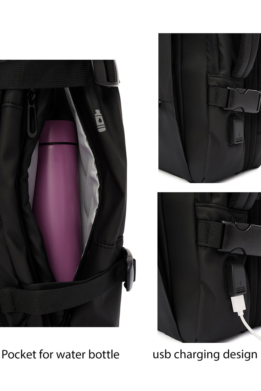 D-Pack Unisex Siyah Teknolojik Kumaş Sırt Çantası