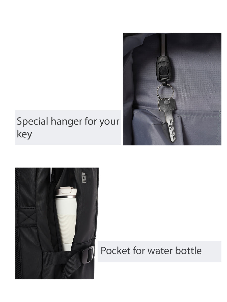 D-Pack Unisex Siyah Teknolojik Kumaş Sırt Çantası