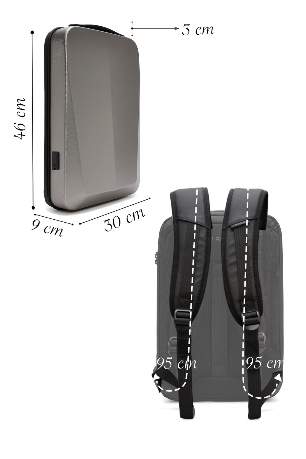 D-Pack Unisex Metalik Teknolojik Sırt Çantası