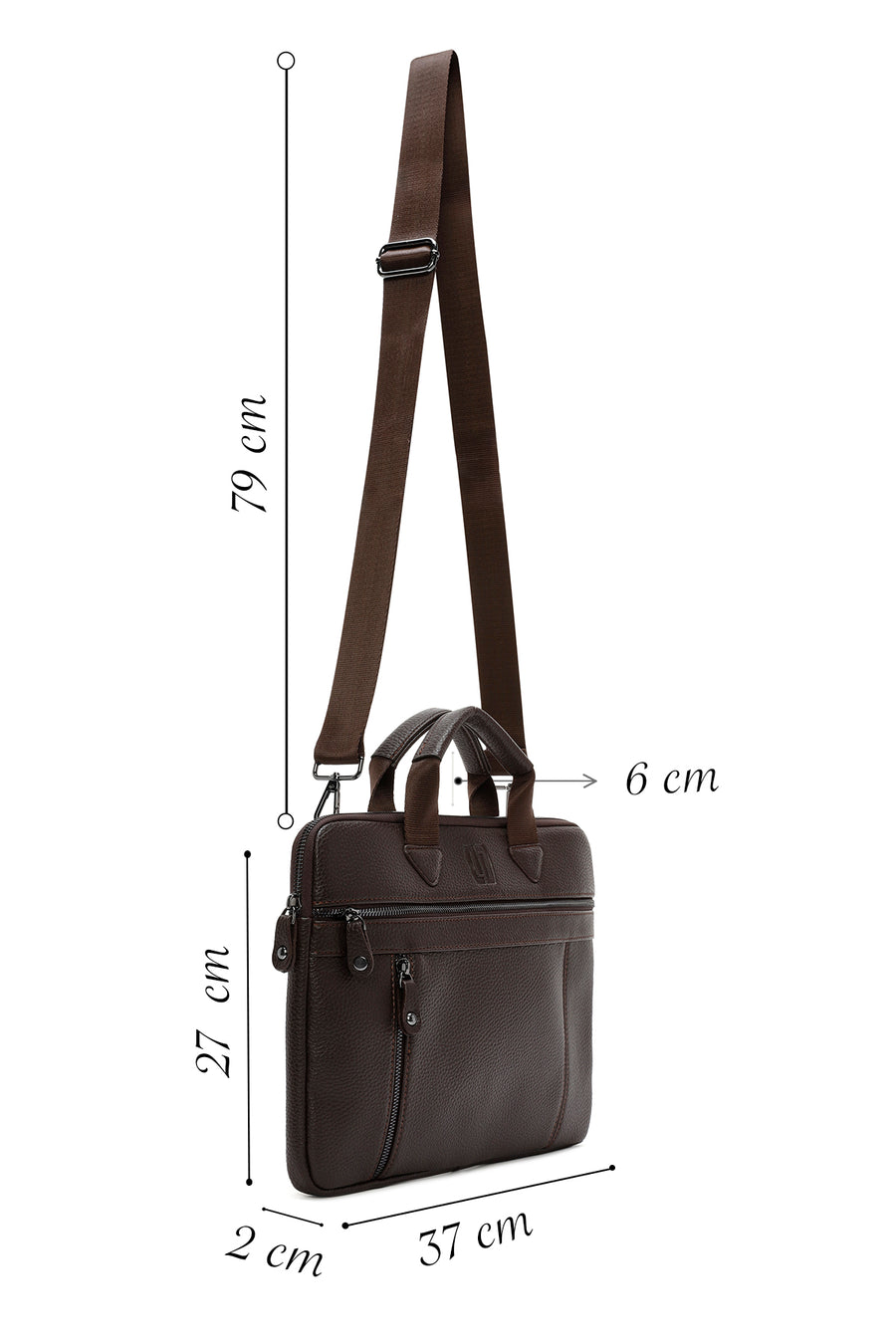 Men's Brown Long Strap Briefcase