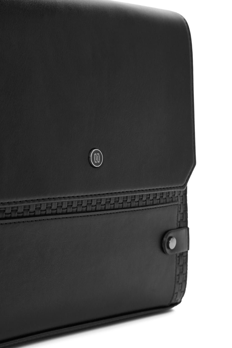 Men's Black Knitted Patterned Messenger Bag
