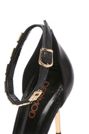 Kadın Siyah Bilekten Bantlı İnce Topuklu Deri Ayakkabı | Derimod