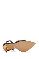 Kadın Siyah Bilekten Bantlı İnce Topuklu Deri Ayakkabı | Derimod