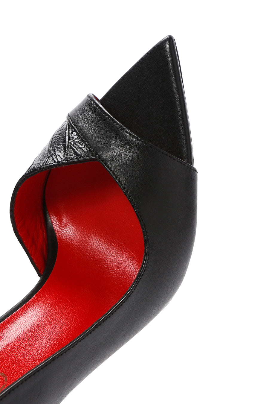 Women's Black High Heel Leather Sandals