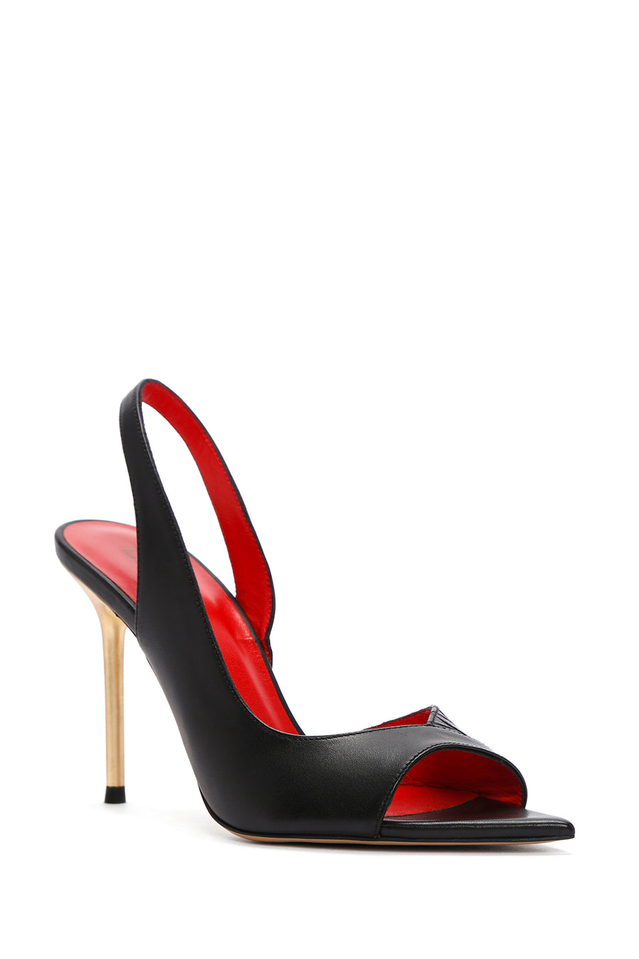Women's Black High Heel Leather Sandals