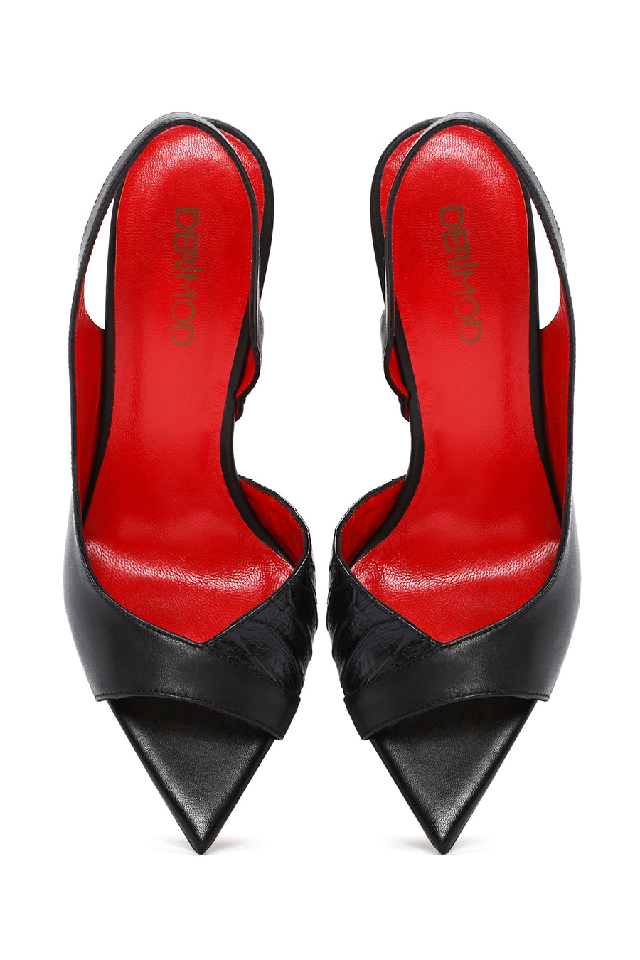 Women's Black High Heel Leather Sandals