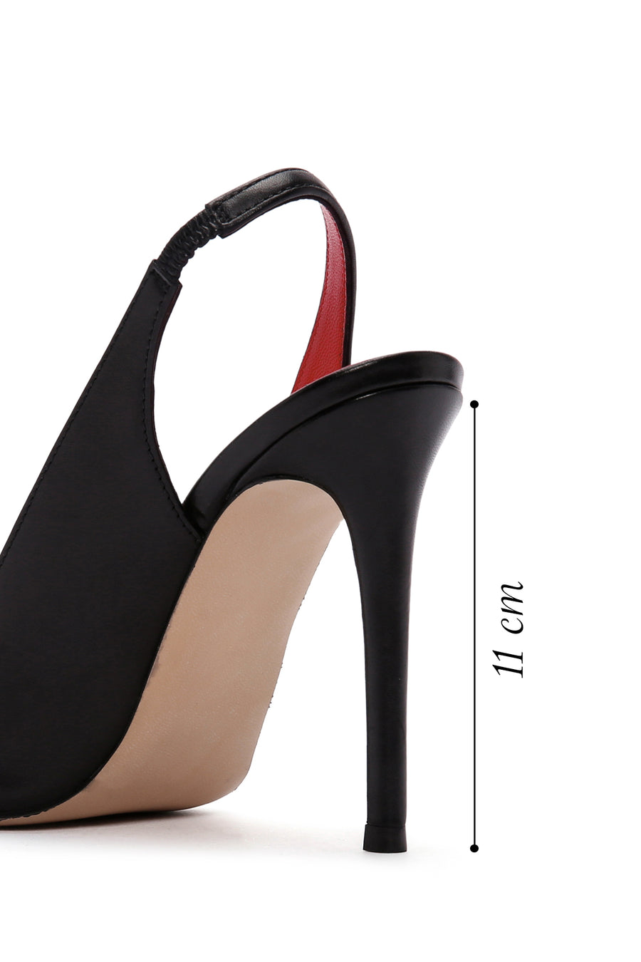 Women's Black High Thin Heels Leather Sandals with Accessory Detail