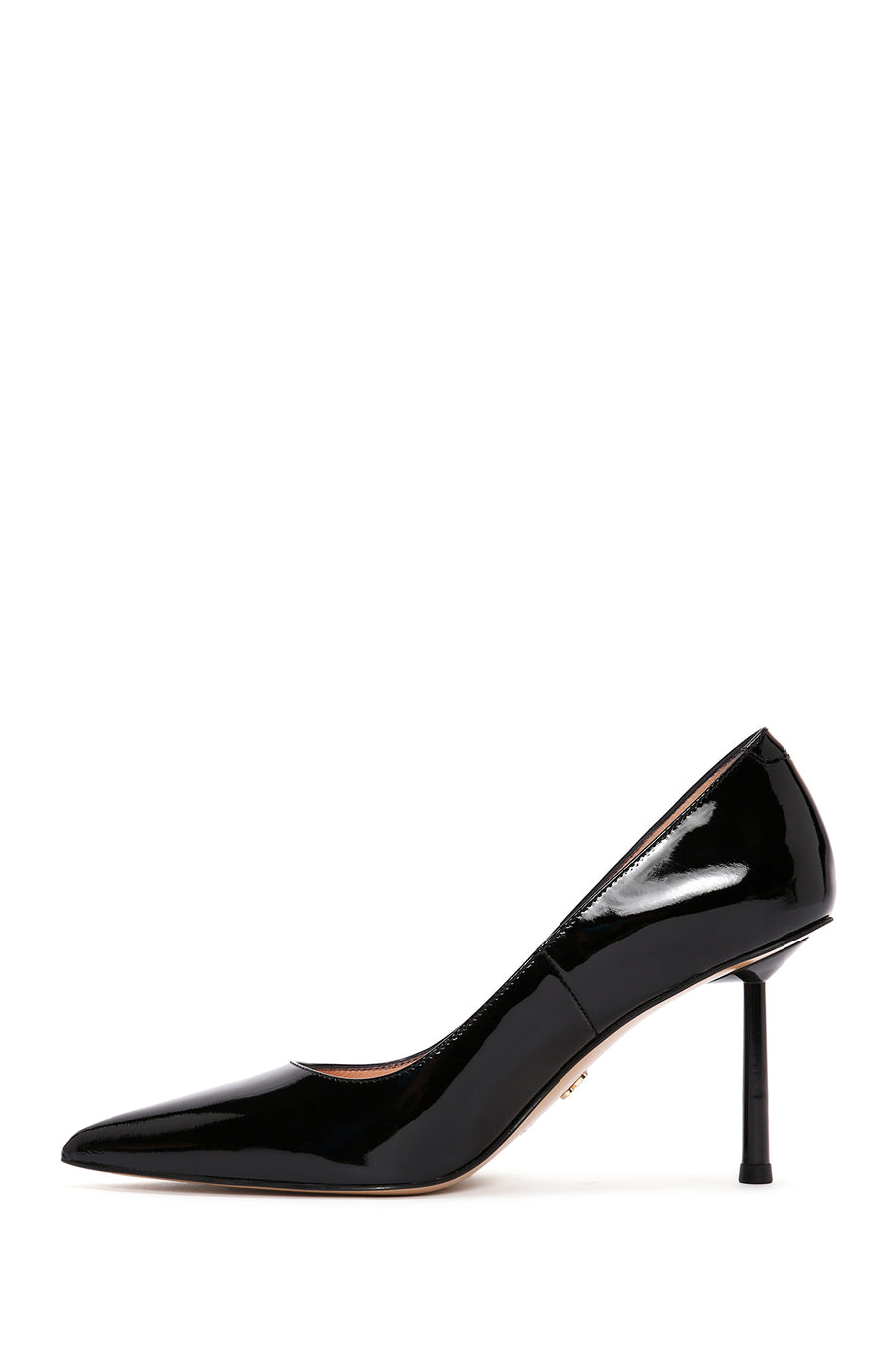 Women's Black Heeled Leather Stiletto