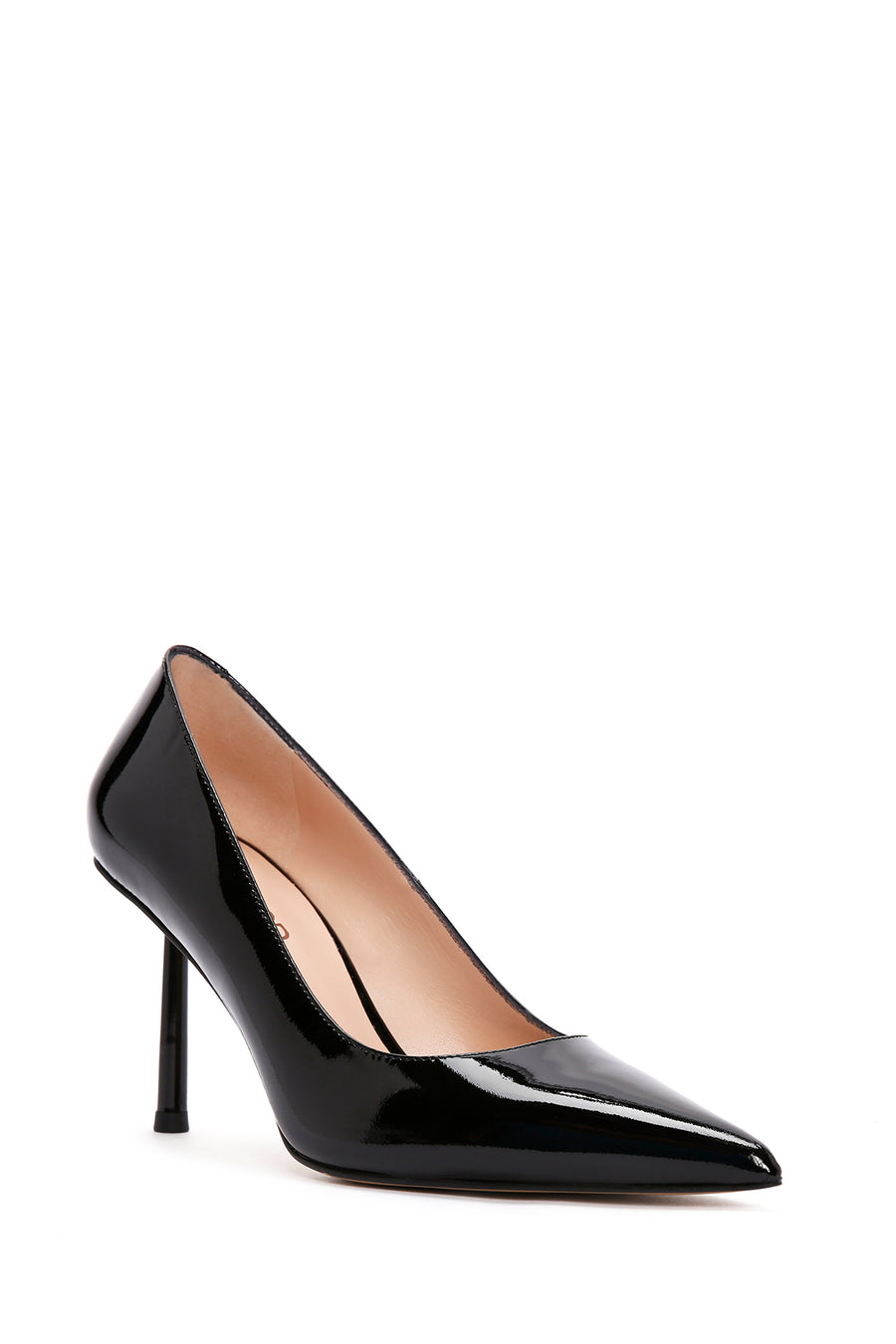 Women's Black Heeled Leather Stiletto