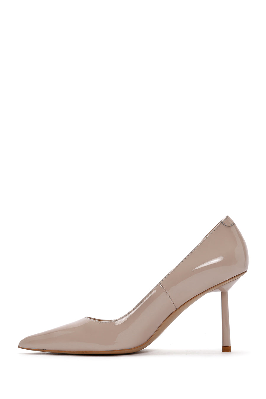 Kadın Bej Topuklu Deri Stiletto
