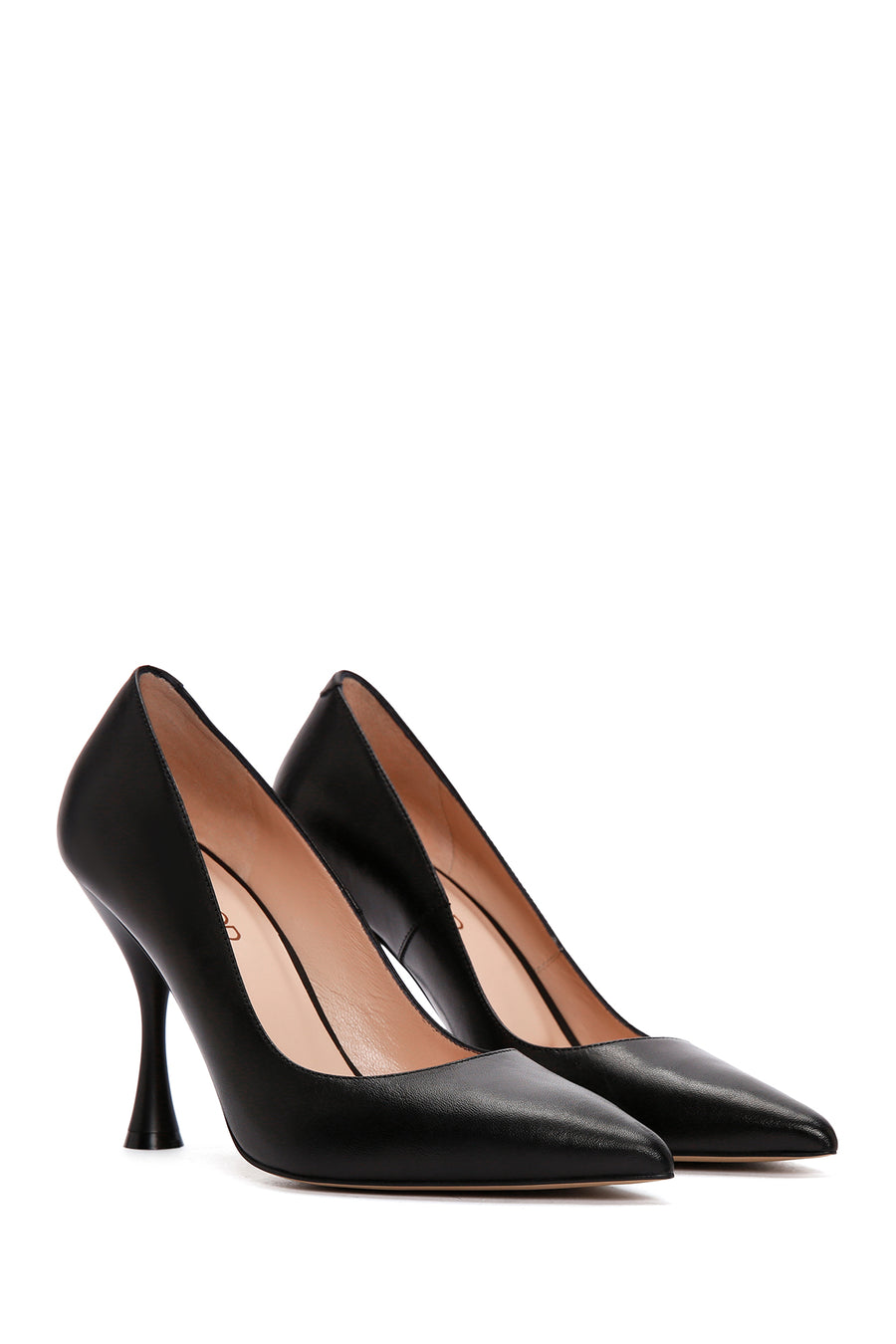 Kadın Siyah Topuklu Deri Stiletto