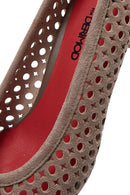 Derimod Gritti Women's Mink Heeled Suede Leather Shoes | Derimod