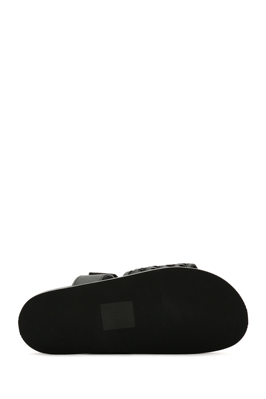 Women's Black Knit Leather Slippers