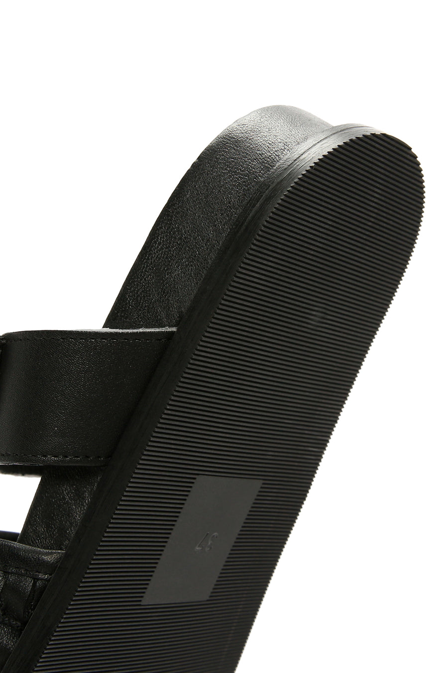 Women's Black Knit Leather Slippers