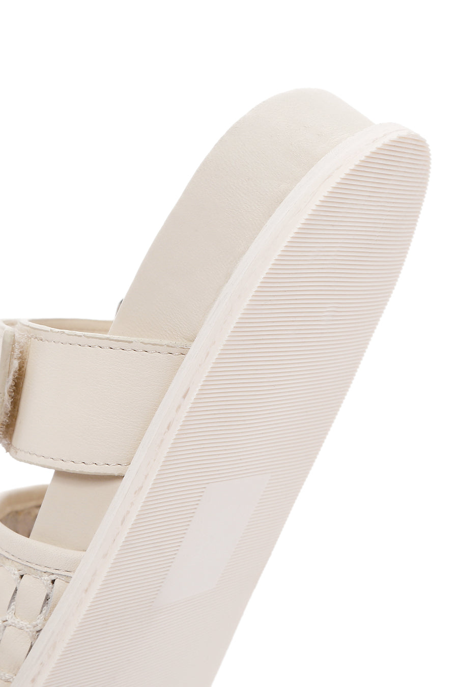 Women's Cream Knit Leather Slippers