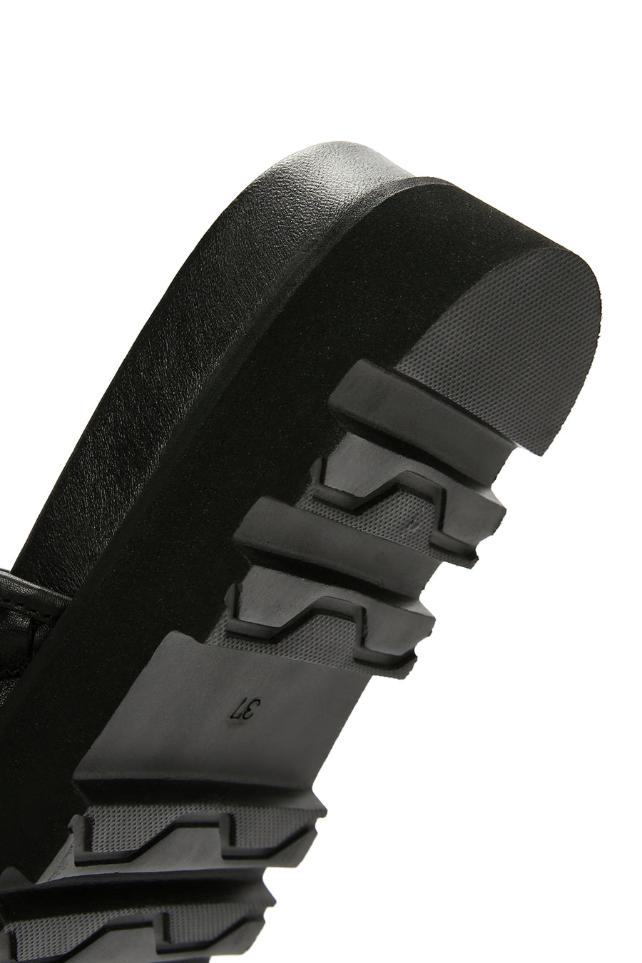 Women's Black Knit Leather Slippers