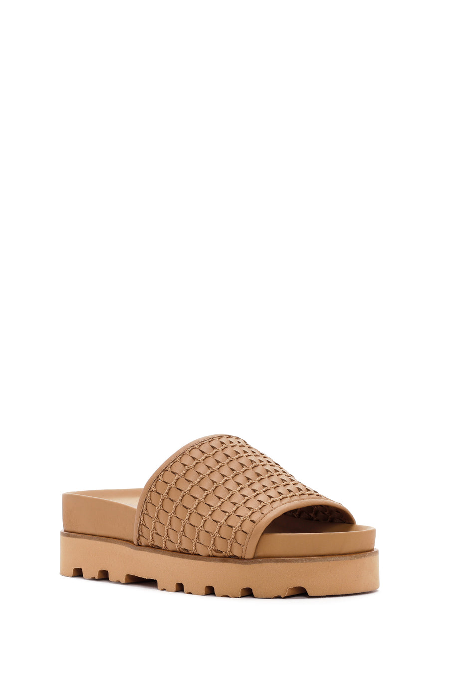 Women's Brown Knit Leather Slippers