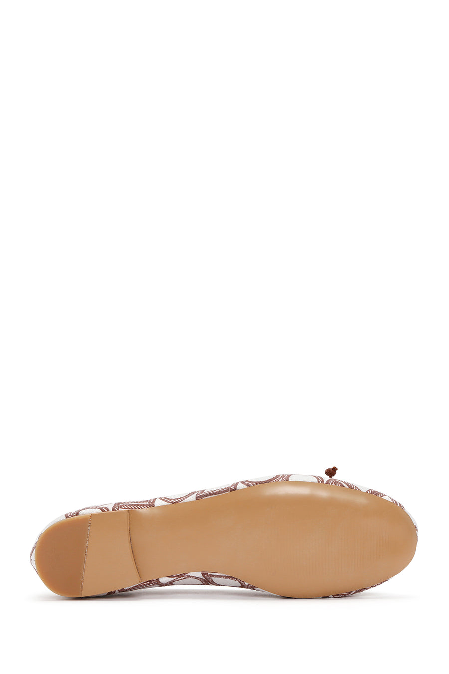 Women's Brown Monogrammed Leather Ballerina Shoes