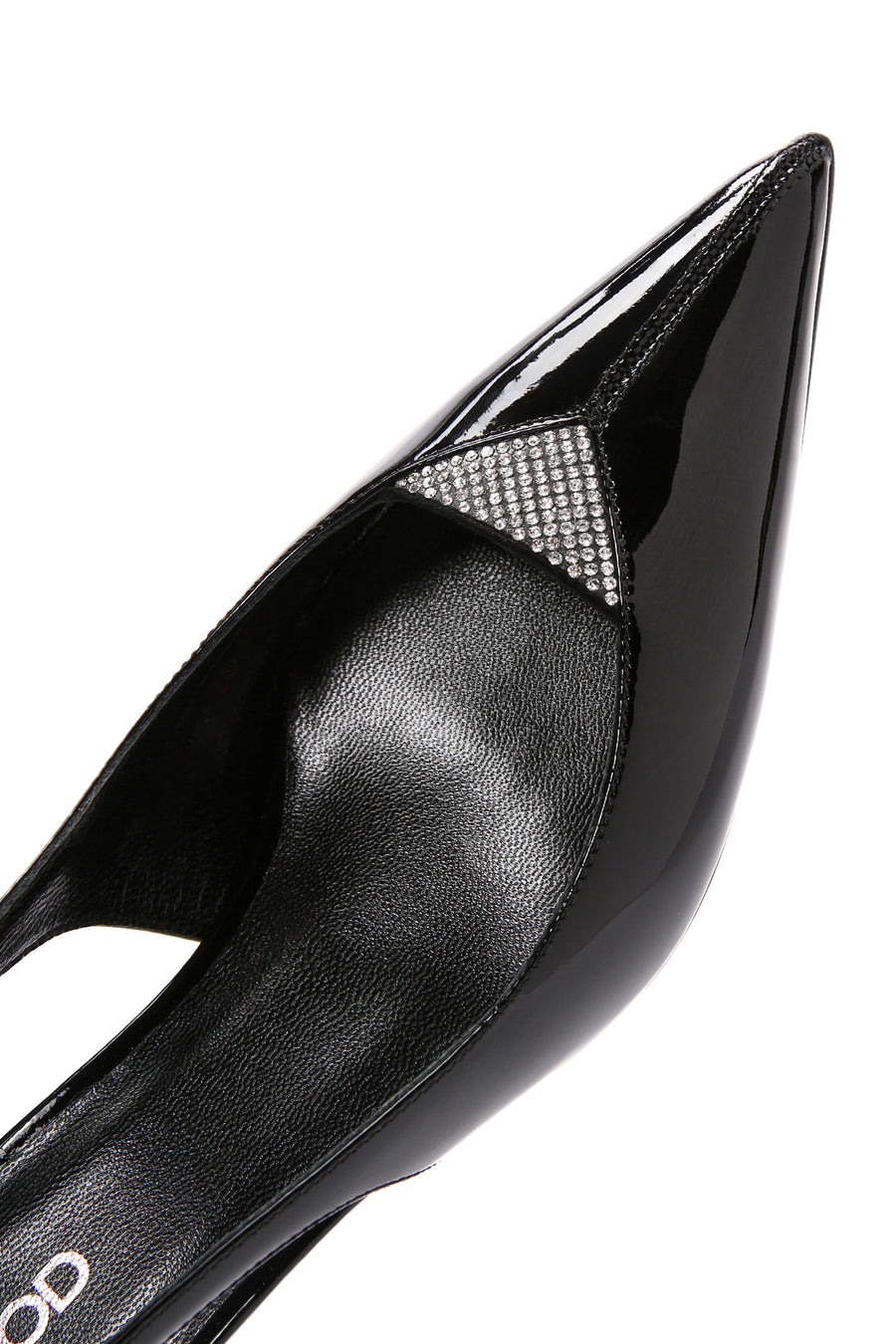 Kadın Siyah Arkası Açık Deri Kısa Topuklu Stiletto