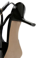 Kadın Siyah Arkası Açık İnce Topuklu Rugan Deri Stiletto | Derimod